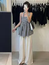 フィット テンセル製ワイドレッグデニムパンツ【ダブルボタン・美しいドレープ・長丈】