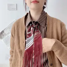 流行のフリンジ付きスカーフ【帽子・ヘアバンド・バッグ飾り用・秋冬向け】