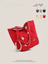可愛い小犬刺繍キャンバストートバッグ【大容量・両面使用・通勤・学校用】