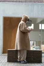 ウール混合テディベアファーコート【中長丈・ダッフルボタン】