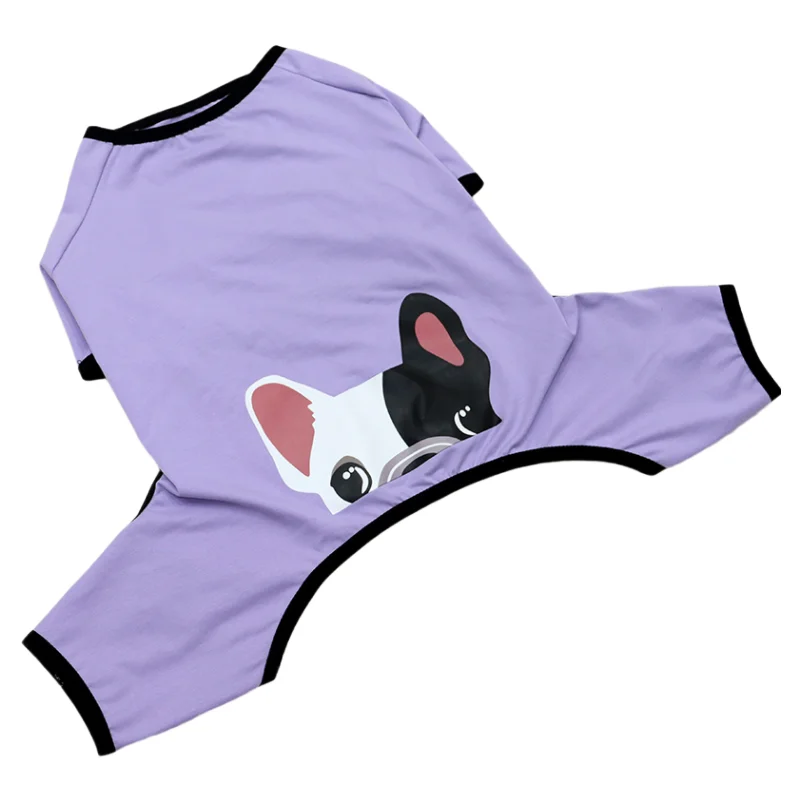 ファミリーペット用 可愛い春夏用四足衣【伸縮性あり・パグ・フレンチブルドッグ・家庭用】