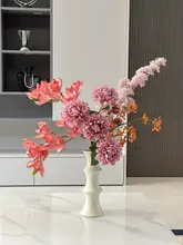 エレガントな高級造花 リビング用フラワーアレンジメント【新居祝い・テーブルデコレーション用】