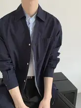 重ね着風デザインの長袖シャツ【カジュアルスタイル・男女兼用】（セットアップ対応）