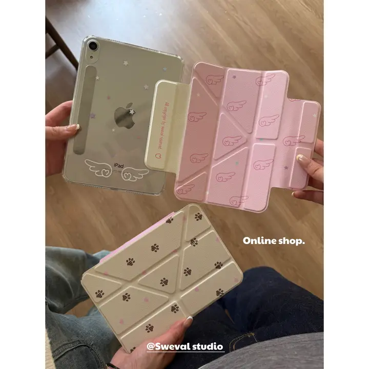 可愛いリサイクル風のフラットプラスチック製iPad保護カバー【アクリル製・リュクスデザイン・光沢感】