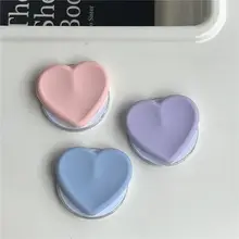 ANNACASE ハート型シリコン製マグネット式スマホスタンド【強力吸着・クリーム色】