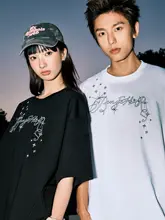 刺繍入りの短袖Tシャツ【夏用・コットン・ゆったりデザイン・レディース】