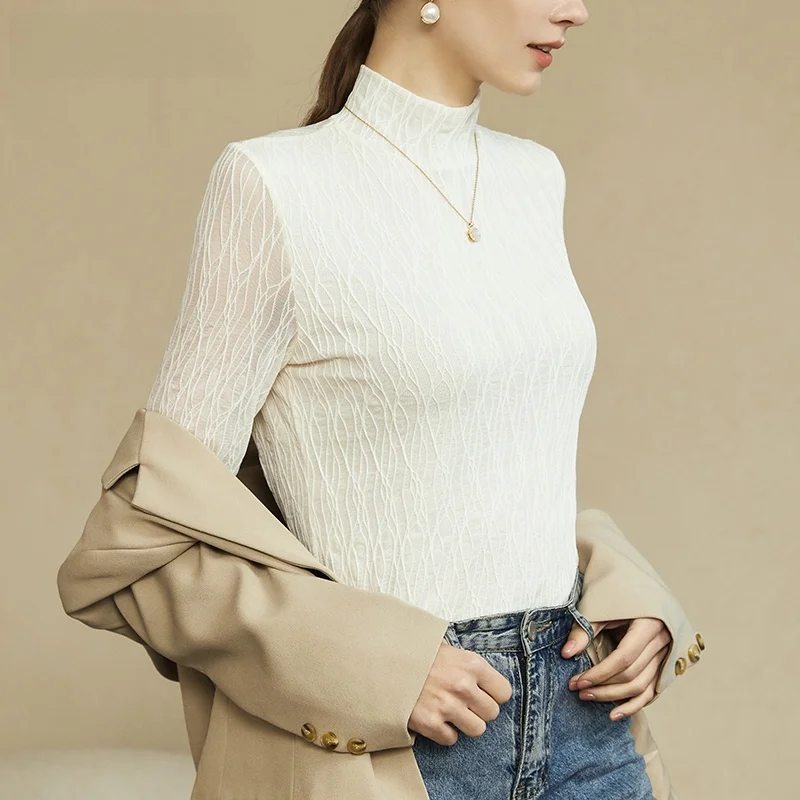 レースボディースーツ【女性用・春秋・白・長袖・フィット感】 春コーデ レディース おすすめアイテム