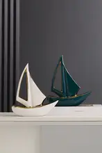一帆風順の帆船オブジェ【高級感のあるインテリア・リビングやオフィスに最適】