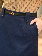 高級感ある羊毛製タイトスカート【レトロスタイル・フィット感あり・春秋向き】