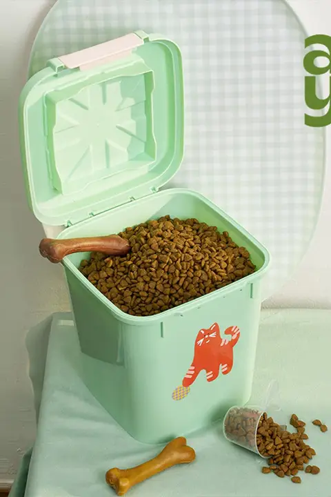 ペット用密封ストレージボックス【猫・犬用・乾燥防止・保存容器】