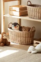 ランドリーバスケット 手作り 編み込み 実用 素材 柳編み スタイル