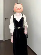 高級感あるタンクトップワンピース＆シャツ【ドレープデザイ ン・ウエストリボン・シルクベルベット】（セットアップ対応）