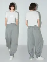 復古風ウォッシュデニムパンツ【女性用・ドレープデザイン・リバーシブル】
