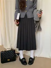 秋冬用の厚手毛織りのイレギュラーヘム百褶スカート【ウエストゴム・Aライン】（セットアップ対応）
