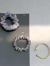 シルクリネン製 高級ヘアゴム【丸い形・お洒落なヘアアクセサリー】