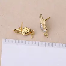 S925純銀製 分色の羽のピアスとペンダント【DIYハンドメイド・パール付き・チェーンなし】（セットアップ対応）