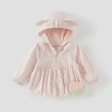 可愛いデザインの女児用秋用防水コート【フード付き・トレンチスタイル】