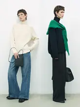 高級ウールニット【ゆったりとしたハイネック・厚手・冬用】