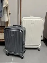 前開きスーツケース【女性用・側面開閉・静音ホイール・PC素材】