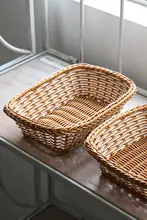 Kens 北欧風 フルーツバスケット【模造ラタン製・キッチン用・収納バスケット】