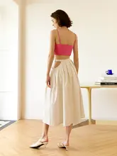 AELデザイン レディース Aラインハイウエストスカート【セクシー・ウエスト見せ・スリム効果】