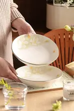 高級感ある陶器製料理皿【釉下彩デザイン・家庭用】