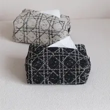 モダンシンプルなフランス風高級感ティッシュボックス【黒・テーブル用・車載対応】