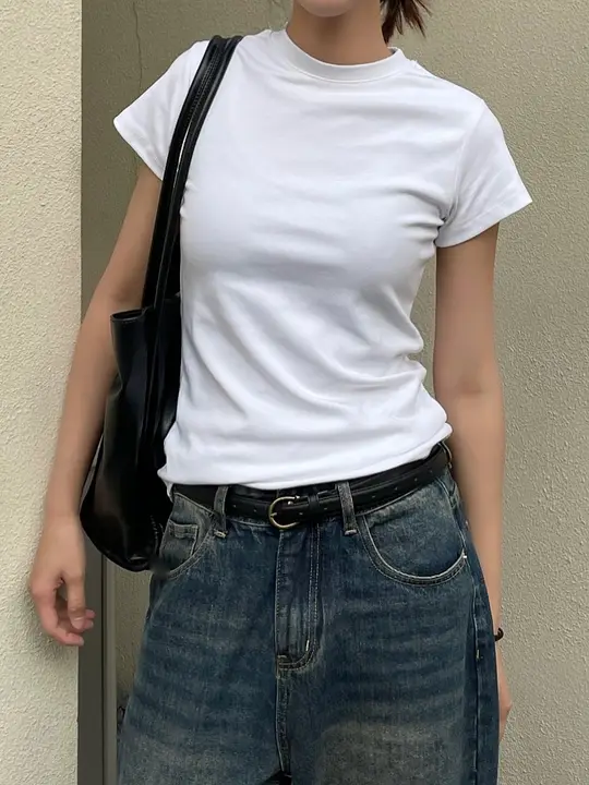 LIFEASAM レディース 夏用コットン短袖Tシャツ【シンプルデザイン・フィット感・カジュアル】