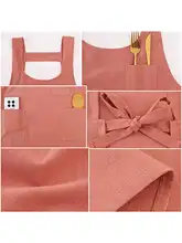 肌触りの良いコットン製エプロン【夏用・通気性・ロゴプリント・防汚】