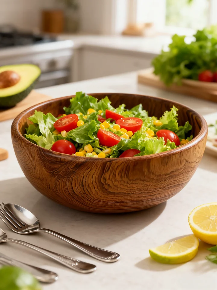 無塗装ラワン木製サラダボウル【大サイズ・果物用・天然素材】