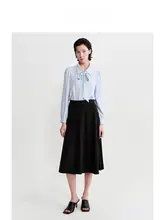 白色のリボン付きブラウス【秋用・通勤・ビジネスシーン対応】（セットアップ対応）