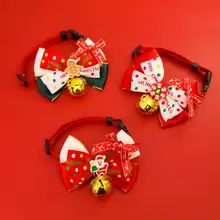 ペットクリスマスリボン飾り【猫用・犬用・鈴付き・フォトプロップス】