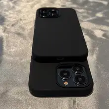 極上の柔らかさの液体シリコン製スマートフォンケース【iQOO対応・全包カバー・ブラック】