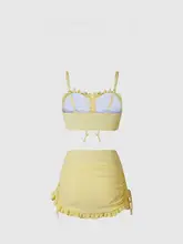 女性用ビキニ水着【スカートスタイル・上品なデザイン・二分割】（セットアップ対応）