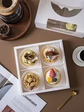 46穴あけ不要四分割スイーツボックス【アフタヌーンティー・ケーキとシュークリーム用】