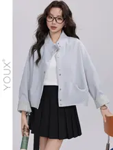 薄手のカーディガン【韓国風・立襟・ゆったりサイズ】