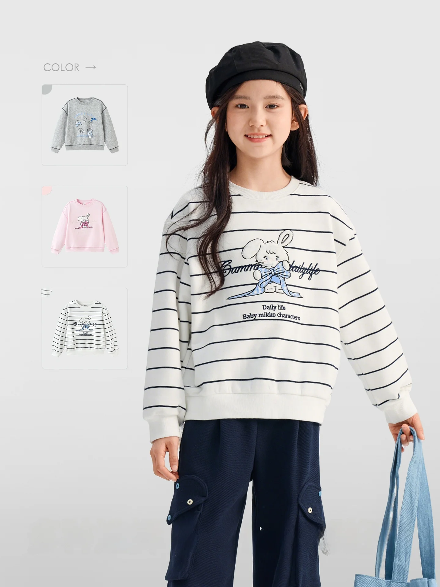 長袖の女の子用パーカは春秋の日常に最適なカジュアルスタイル