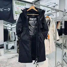90%白鹅绒使用の石墨烯採用 レディース 防風防水ロングダウンジャケット【膝上丈・アウトドア・スリムシルエット】
