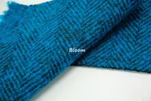 秋冬用ウール混合生地【柔らかな風合い・ジグザグパターン・黄・青・紫】
