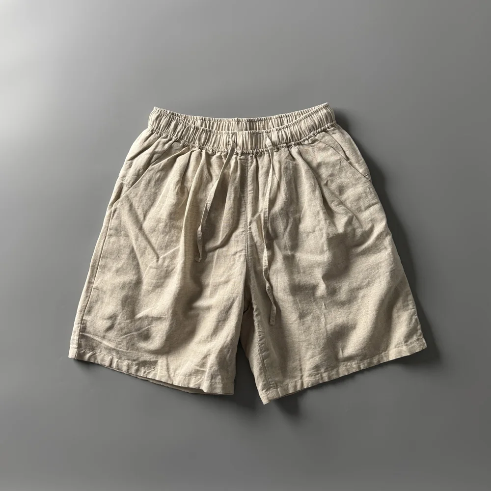 感あるコットンリネン夏用ショートパンツ：夏バーベキューに最適な通気性と涼感のパンツ