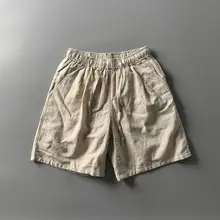 感あるコットンリネン夏用ショートパンツ【薄手・涼感・ストレート・ゆったり】