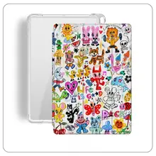 心形アートデザインのiPad Pro用三折保護カバー【12.9インチ／11インチ対応・衝撃吸収】