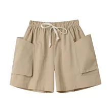 子供用コットンショートパンツ【男女兼用・カジュアル・ポケット付き・夏用】（セットアップ対応）