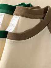 重厚感のあるカラー切替クルーネック長袖Tシャツ【秋冬・ビンテージ風・ルーズフィット】