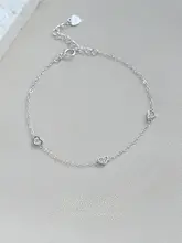 925純銀製 ハートブレスレット【女性用・軽やかデザイン・重ね付け対応】