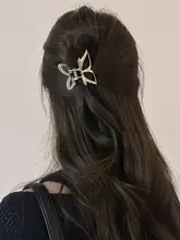 液体金属蝶型ヘアクリップ【ハーフアップ・シンプルデザイン・おしゃれ】