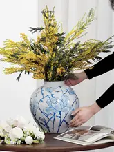 ヴィンテージ風陶器花瓶【新中式・デスクトップ装飾用・高級感】