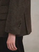 熟褐色羊毛のシングルボタンスーツ【ウール素材・上品デザイン】