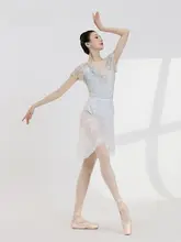 バレエダンスウェア【フリル付き・花柄・メッシュ素材・ワンピース】