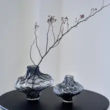 デンマーク風ガラス花瓶【モダンデザイン・インテリア装飾用・フラワーベース】